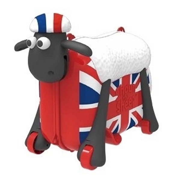 Shaun the Sheep βαλίτσα ταξιδιού, περπατούρα, παιχνιδόκουτο British Flag
