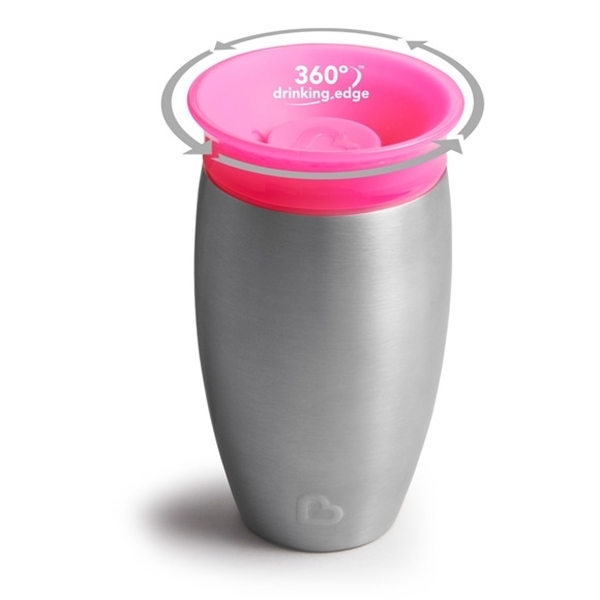 Picture of Munchkin Ανοιξείδωτο Ισοθερμικό Miracle 360° Sippy Cup 296ml Pink