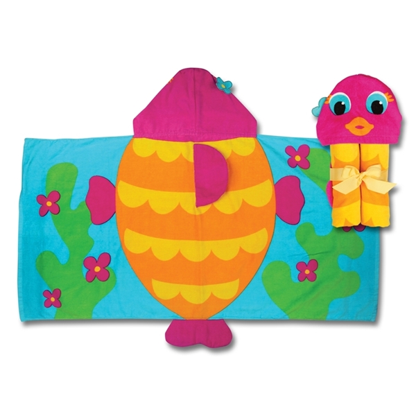 Picture of Παιδική πετσέτα με κουκούλα, Pink Fish