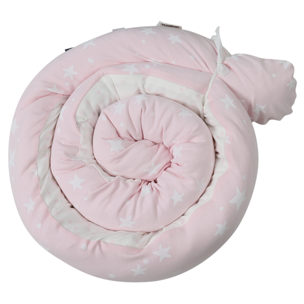 Minene Πολυχρηστικό Μαξιλάρι – Snuggly Snake Cotton Ροζ Αστέρια
