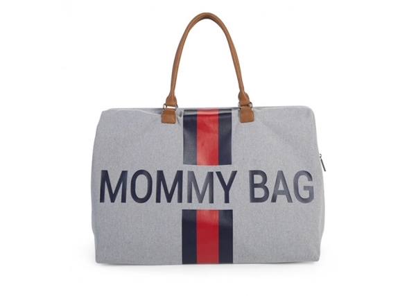 Childhome Τσάντα Αλλαγής Mommy Bag Big Grey Stripes Red/Blue