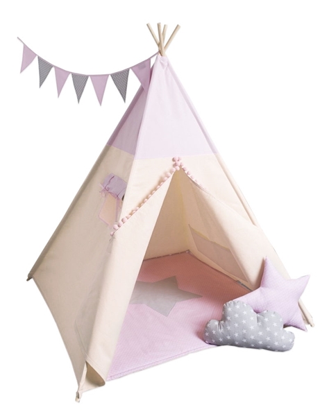 CozyDots Παιδική σκηνή Tepee Tent Pink Set