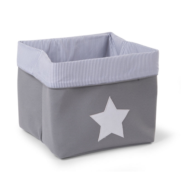 Childhome Κουτί Αποθήκευσης Καμβάς Grey Stripes 