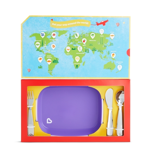 Munchkin Παιδικό Σετ Φαγητού Food Adventure Big Kid Purple