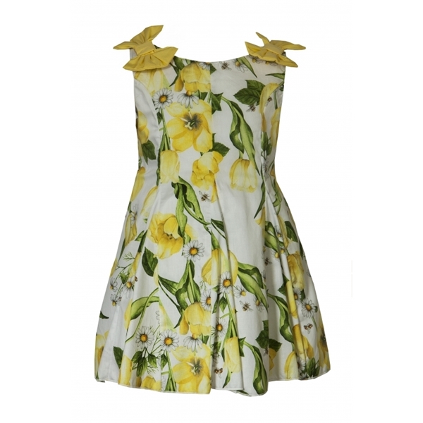  M&B Fashion Φόρεμα Κίτρινα Λουλούδια