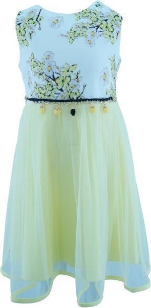 Εβίτα Fashion Φόρεμα Με Τούλι Κίτρινο 