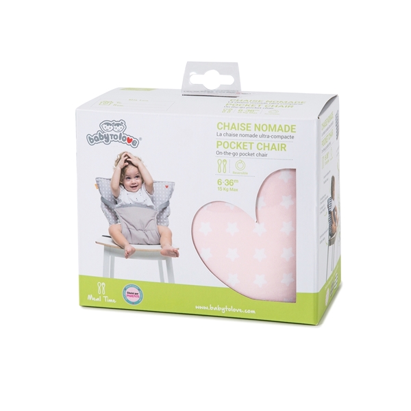 Baby To Love Pocket Chair - Ροζ Αστέρια