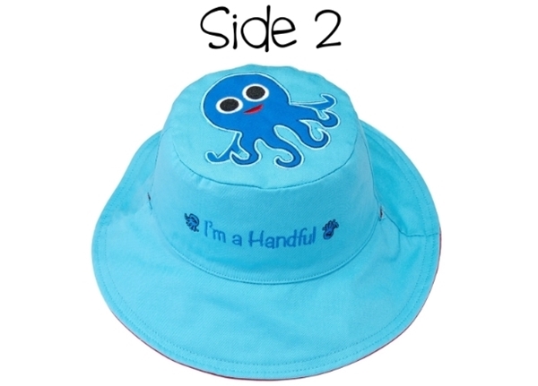 FlapJackKids Αντηλιακό Καπέλο Διπλής Όψης UPF 50+ –Φάλαινα(Cotton)