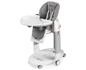 Peg Perego Καρεκλάκι Φαγητού Tatamia Follow Me, Wonder Grey + Δώρο Baby Cushion