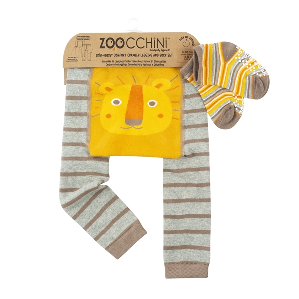 Zoocchini - Grip+Easy Παντελόνι για Μπουσούλιμα & Κάλτσες – Leo the Lion