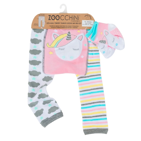 Zoocchini - Grip+Easy Παντελόνι για Μπουσούλιμα & Κάλτσες – Allie the Alicorn