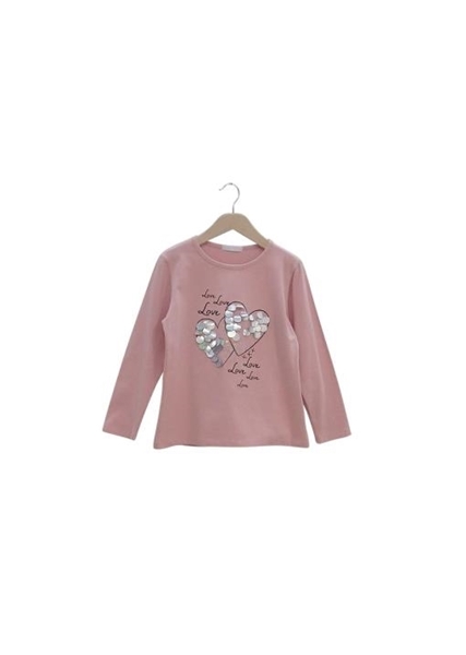 Εβίτα Fashion Μπλούζα Πούλια Καρδιές, Ροζ
