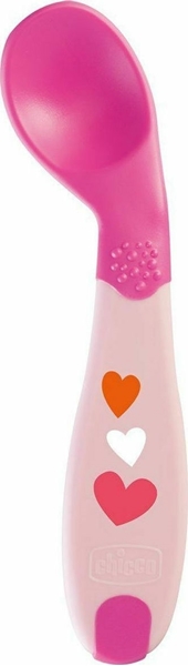 Chicco Κουτάλι Σιλικόνης Αρχής 8m+ Ροζ