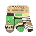 Zoocchini - Αντιολισθήτικά Καλτσάκια Grip + Easy Καλτσάκια Silas the Sloth 0-24 μηνών
