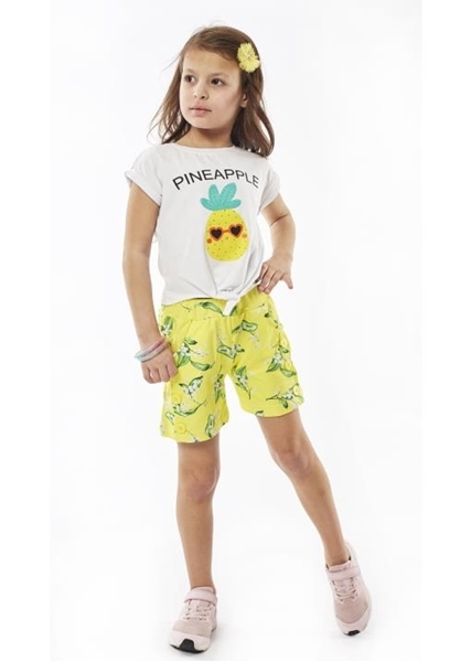  Εβίτα Fashion Παιδικό Μακώ Σετ Σορτς Μπλούζα Pineapple, Lime