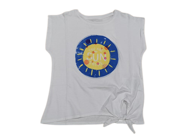 Zippy Παιδική Κοντομάνικη Μπλούζα Για Κορίτσι Sun, Λευκό
