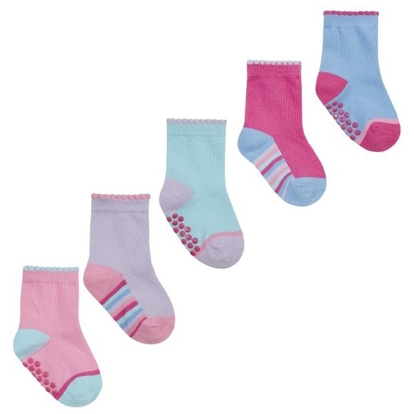 Soft Touch Bebe Σετ 5 Τεμαχίων Αντιολησθητικές Κάλτσες Για Κορίτσια, Φούξια 