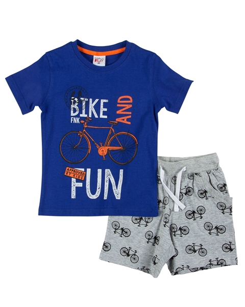 Funky Παιδικό Σετ Μακώ Βερμούδα Και Μπλούζα Bike, Ρουα