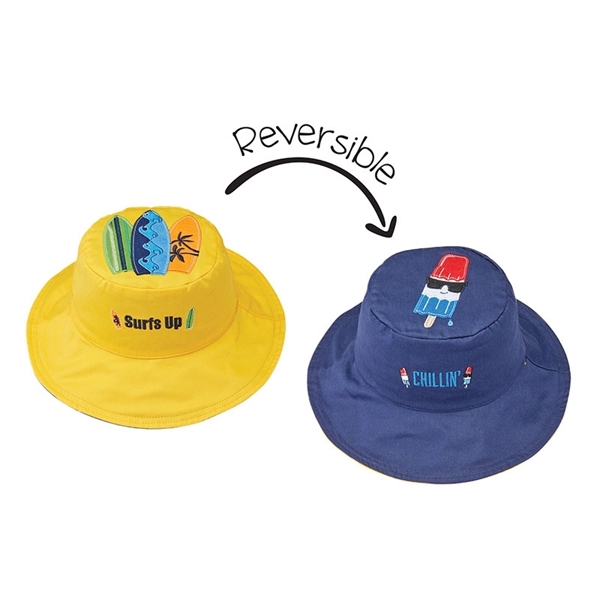 FlapJackKids Αντηλιακό Καπέλο Διπλής Όψης UPF 50+ Surfer/Παγωτό