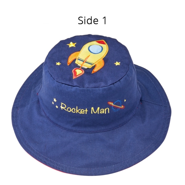 FlapJackKids Αντηλιακό Καπέλο Διπλής Όψης UPF 50+ Διαστημόπλοιο (Cotton)