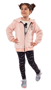 Εβίτα Fashion Παιδικό Σετ 3 Τμχ Ζακέτα, Μπλούζα Και Κολάν Paradise, Ροζ