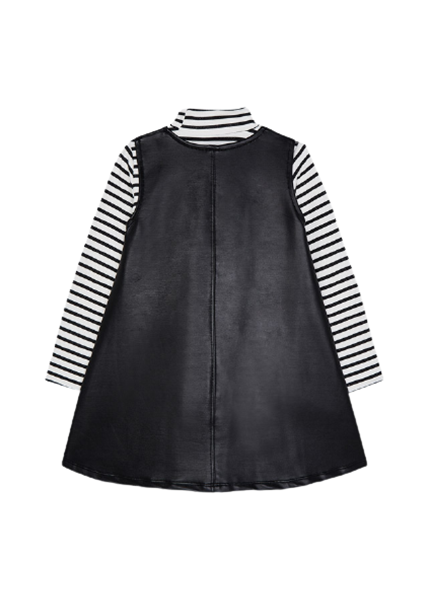 Mayoral Παιδικό Φόρεμα Πολυδερματίνη Με Μπλούζα Για Κορίτσι, Μαύρο
