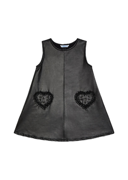 Mayoral Παιδικό Φόρεμα Πολυδερματίνη Με Μπλούζα Για Κορίτσι, Μαύρο