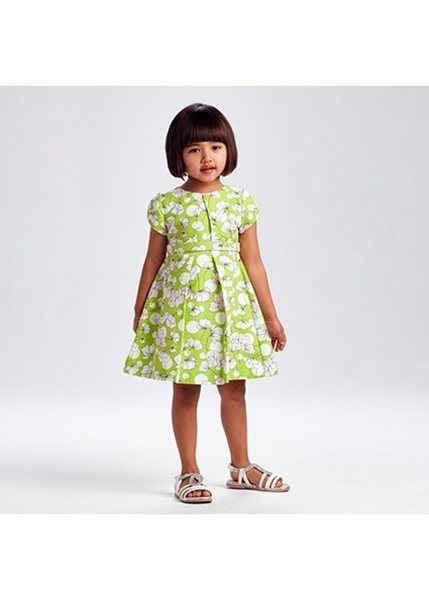 Mayoral Παιδικό Φόρεμα Με Ζωνάκι Για Κορίτσι, Λαχανί 