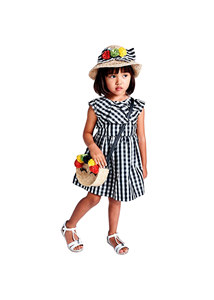 Mayoral Παιδικό Φόρεμα Καρώ Για Κορίτσι, Μαύρο