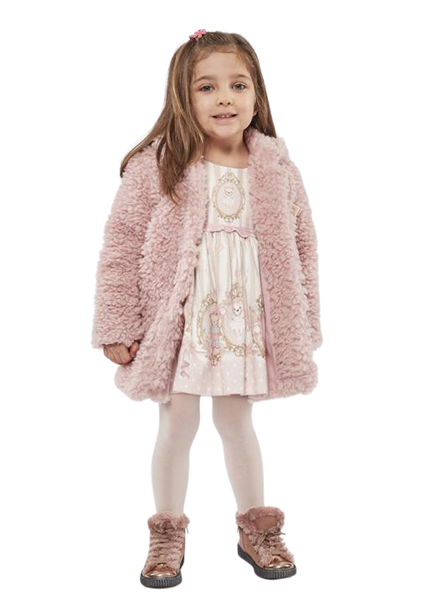 Εβίτα Fashion Bebe Σετ Παλτό Με Φόρεμα Για Κορίτσι Vintage, Ροζ