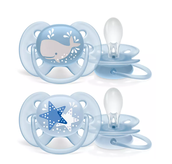 Philips Avent Πιπίλα Ultra Soft, Whale 6-18 Μηνών, 2 Τεμ.