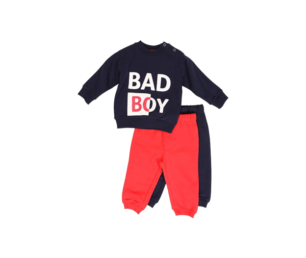 New College Bebe Σετ Με 2 Παντελόνια Φόρμας Για Αγόρι, Μπλέ Κόκκινο 