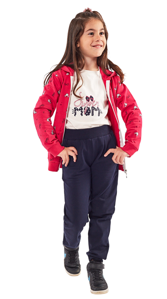 Εβίτα Fashion Παιδικό Σετ Φόρμας 3 Τμχ Ζακέτα Μπλούζα Minnie, Φούξια 