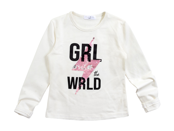 Funky Μπλούζα Για Κορίτσι Girl World, Εκρού 