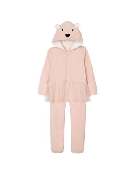 Zippy Ολόσωμη Fleece Φόρμα Για Κορίτσι Με Τούλι, Ροζ