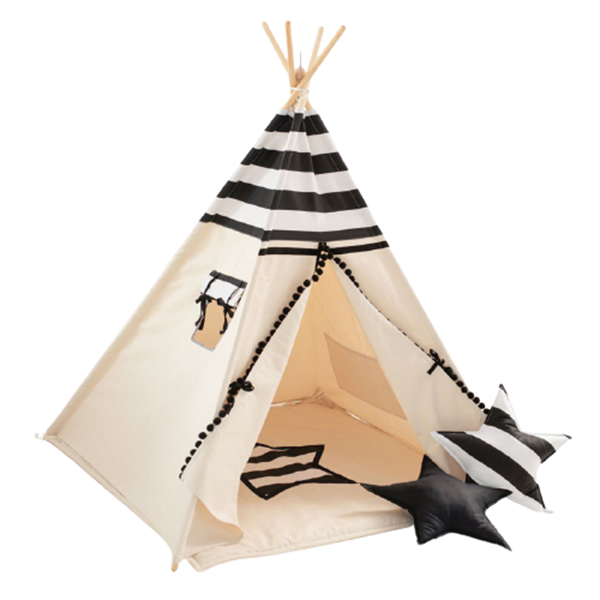 CozyDots Παιδική σκηνή Tepee Tent Black Stripes