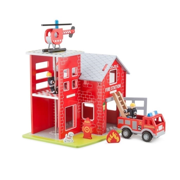 New Classic Toys Ξύλινος Πυροσβεστικός Σταθμός