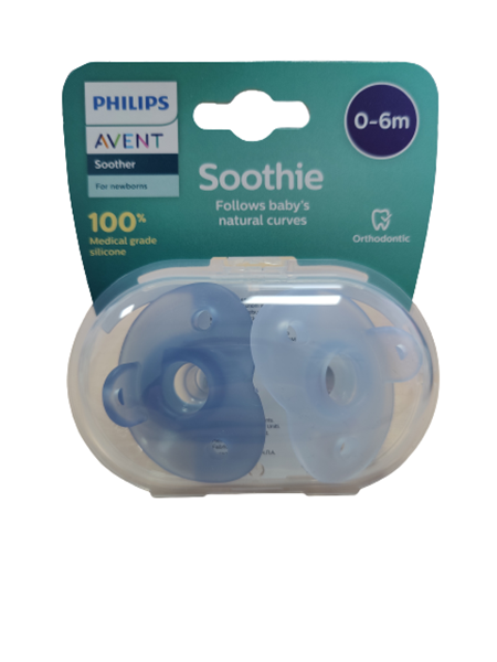 Philips Avent Πιπίλα Soothie 0-6 μηνών+ Blue (2 τεμάχια)