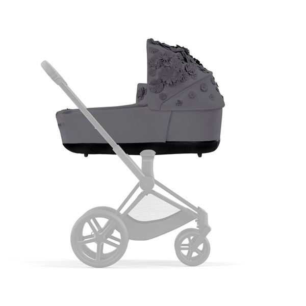 Cybex Lux Carry Cot for Priam 2022 - Simply Flowers - Grey