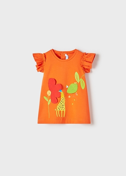Mayoral Bebe Φόρεμα Μακώ Giraffe Για Κορίτσια, Πορτοκαλί