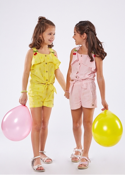 Εβίτα Fashion Παιδικό Σετ Σόρτς Και Πουκάμισο Κιπούρ, Κίτρινο