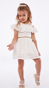 Εβίτα Fashion Παιδικό Φόρεμα Κιπούρ, Λευκό