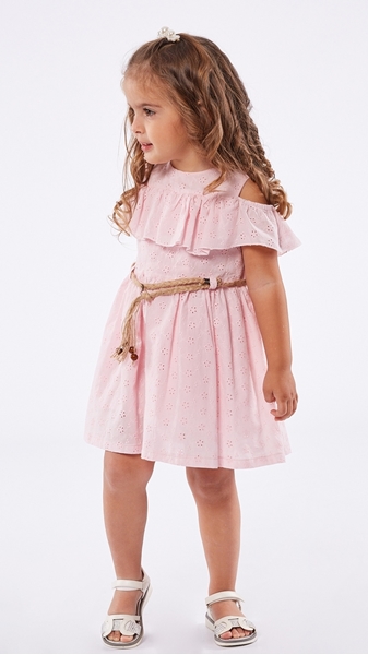 Εβίτα Fashion Παιδικό Φόρεμα Κιπούρ, Ροζ 