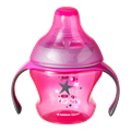Tommee Tippee Εκπαιδευτικό Κύπελο Transition Cup με θηλή /στόμιο και λαβές Ροζ 150ml 4m+