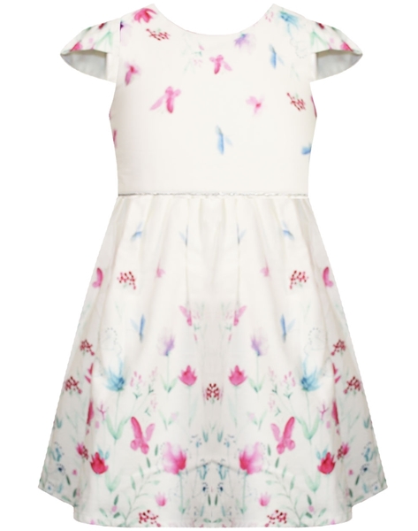 Energiers Παιδικό Φόρεμα Με Πεταλούδες Για Κορίτσια, Λευκό