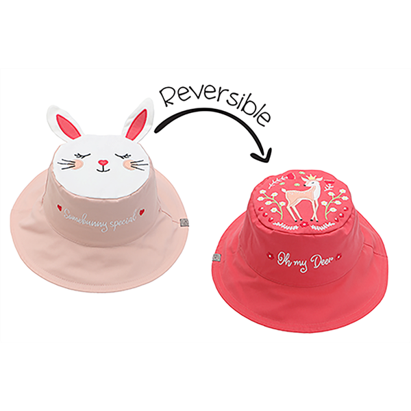 FlapJackKids Αντηλιακό Καπέλο Διπλής Όψης UPF 50+ Bunny/Deer