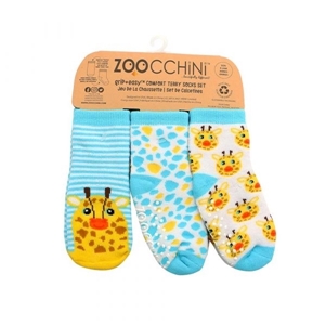 Zoocchini - Αντιολισθήτικά Καλτσάκια Grip + Easy Jamie the Giraffe 0-24 μηνών