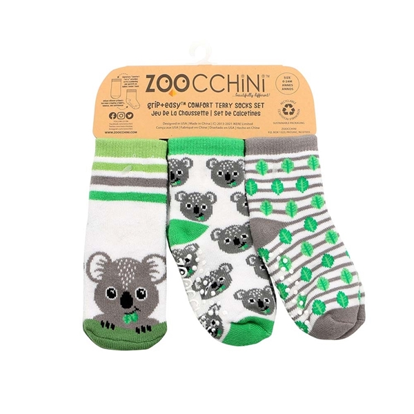 Zoocchini - Αντιολισθήτικά Καλτσάκια Grip + Easy Kai the Koala 0-24 μηνών
