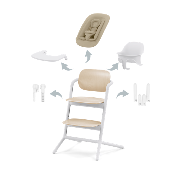 Cybex Καρεκλάκι Φαγητού Lemo Chair 4in1, Sand White