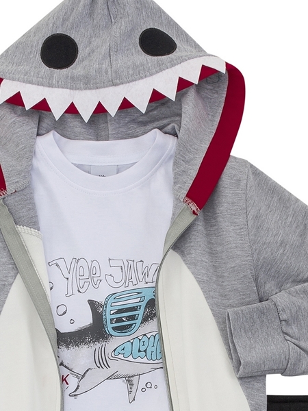 Funky Παιδικό Σετ 3Τμχ Φόρμας Για Αγόρι Καρχαρίας, Γκρί